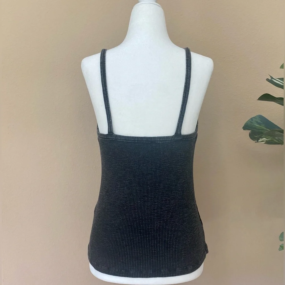 Mineral Washed Black Ribbed Tank - Picture 3 of 4